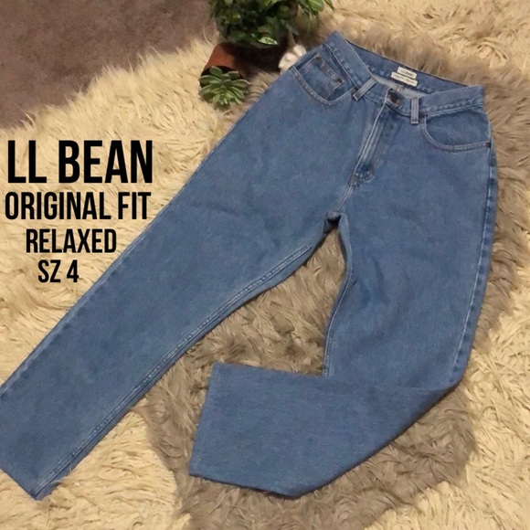 L.L. Bean Denim - Vintage LL Bean Original Fit Relaxed Jeans-Sz 4-Cotton-Med Wash-EUC